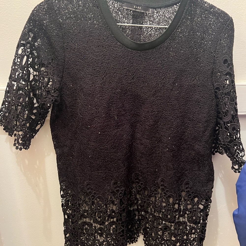 Zara Black Lace Shirt